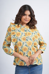 Sunbeam Muse Block Printed Short  Top
