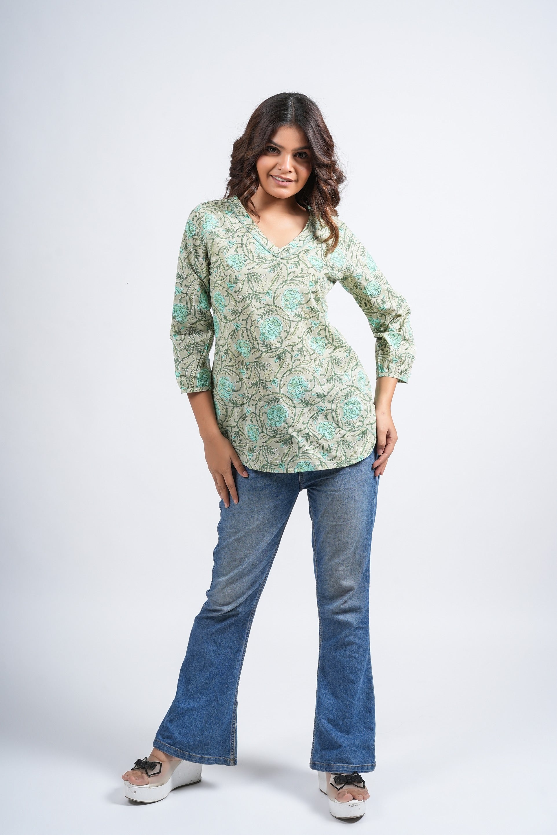 Nature Chic Block Printed Short Kurti
