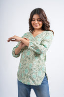 Block Printed Cotton Short Kurti
