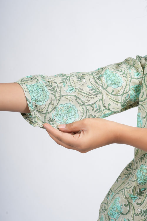 Block Printed Cotton Short Kurti