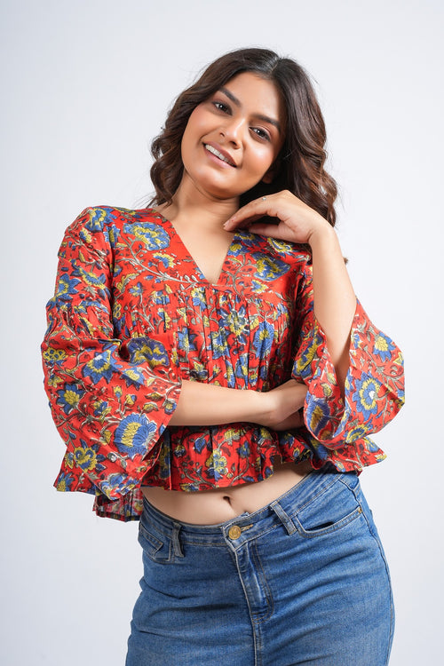 Block Printed Cotton Short Top