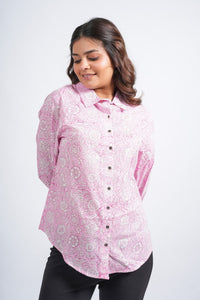 Block Printed Cotton Women's Shirt