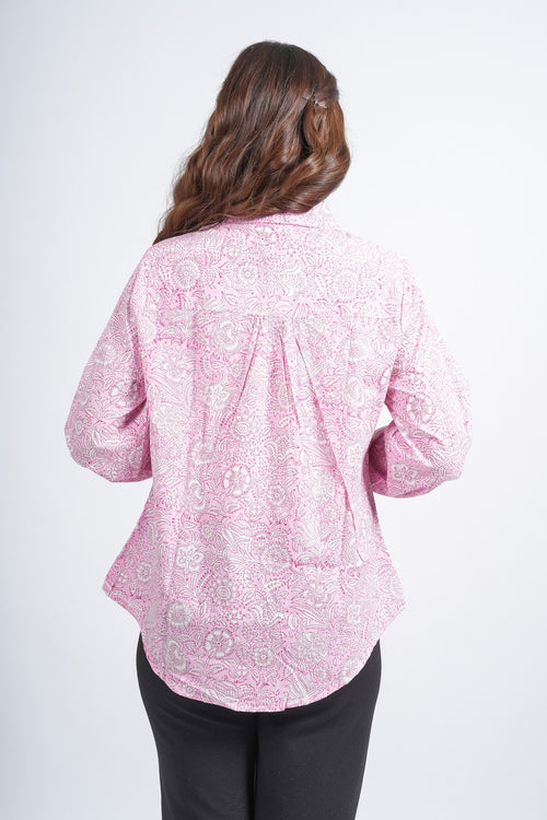 Block Printed Cotton Women's Shirt