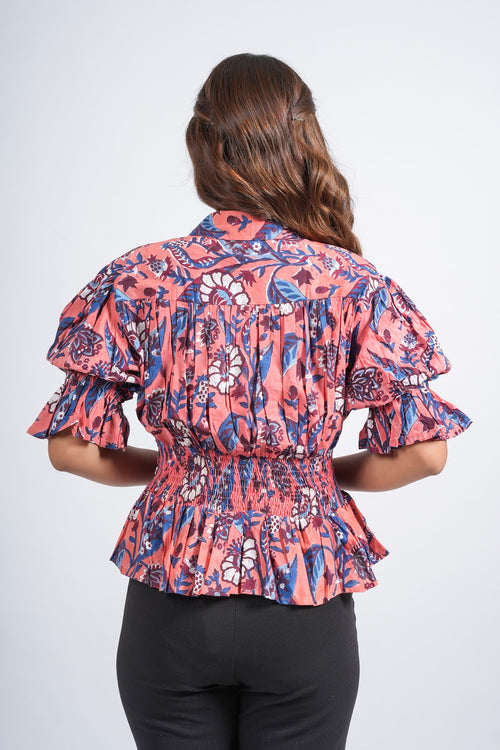 Block Printed Cotton Short Top