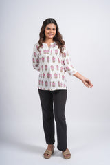 Rose Aura Printed Short Top