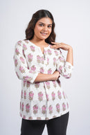 Rosette Charm Cotton Short Top