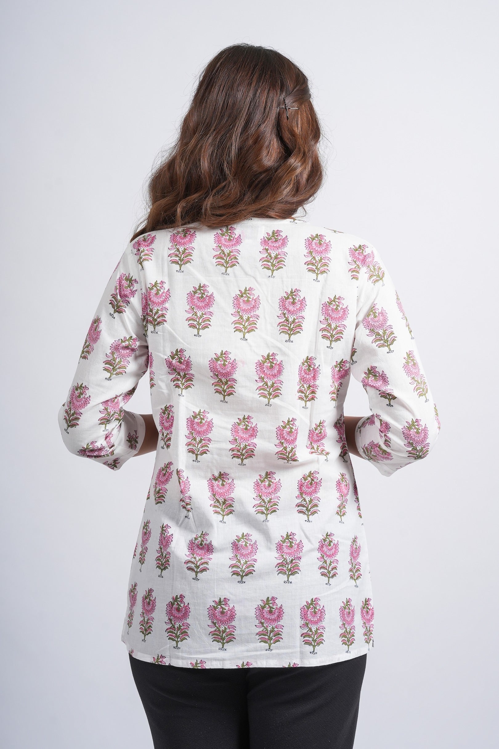 Rosette Charm Cotton Short Top