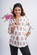 Rosette Charm Cotton Short Top