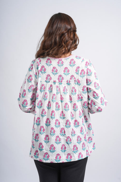 Block Printed Cotton Short Top