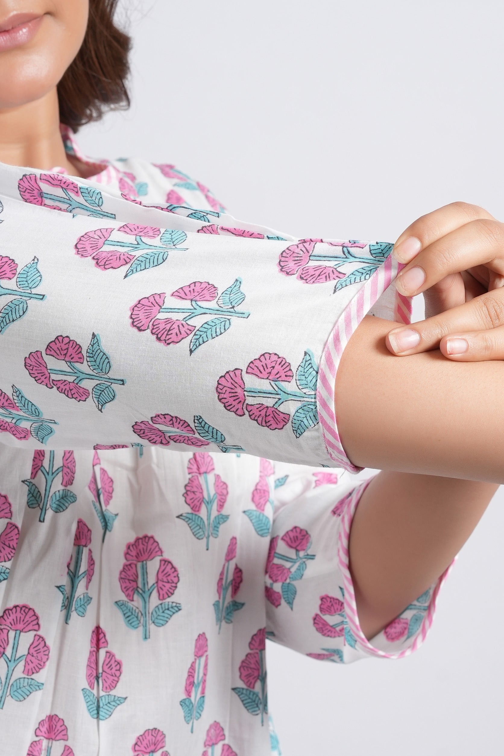 Block Printed Cotton Short Top