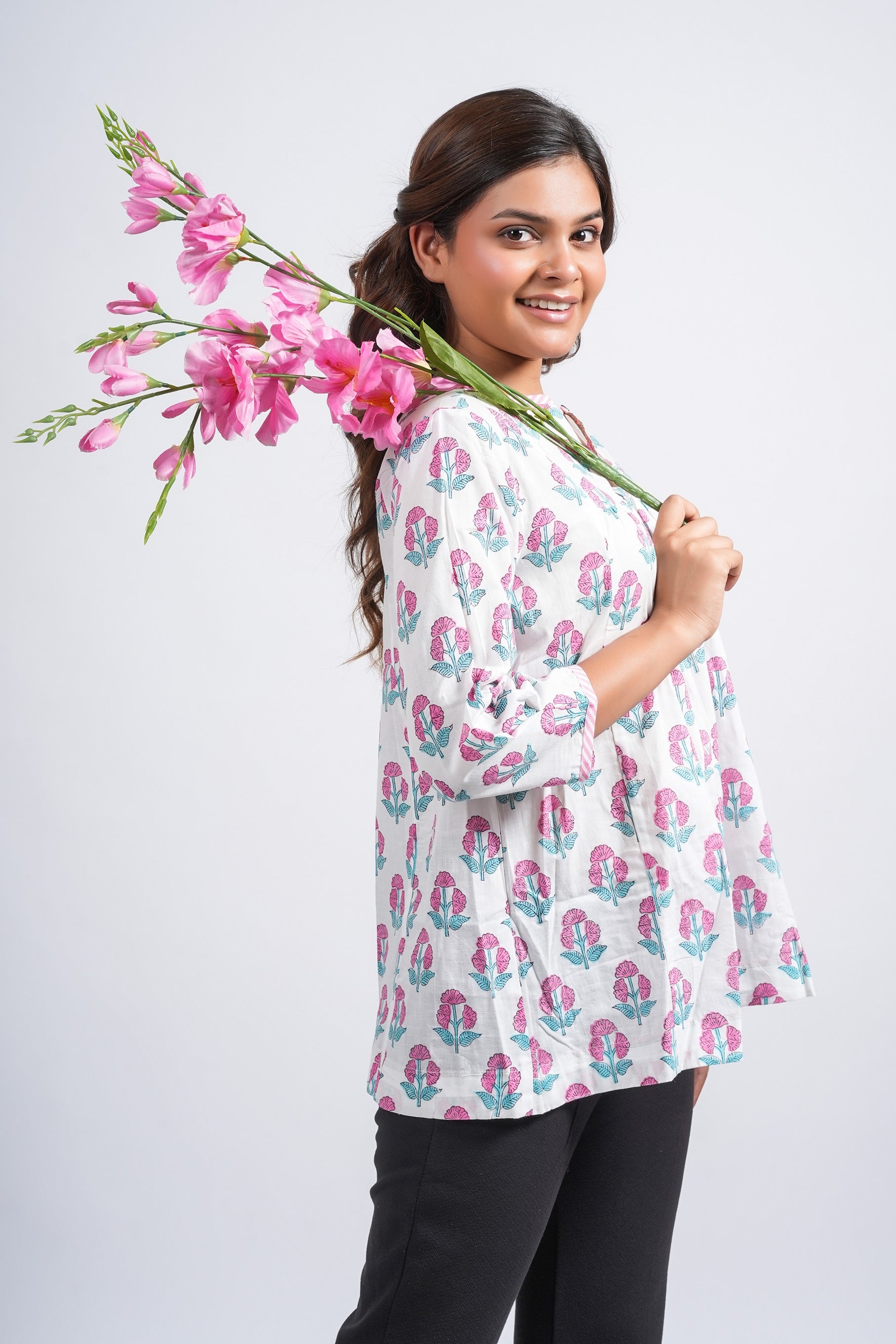 Block Printed Cotton Short Top