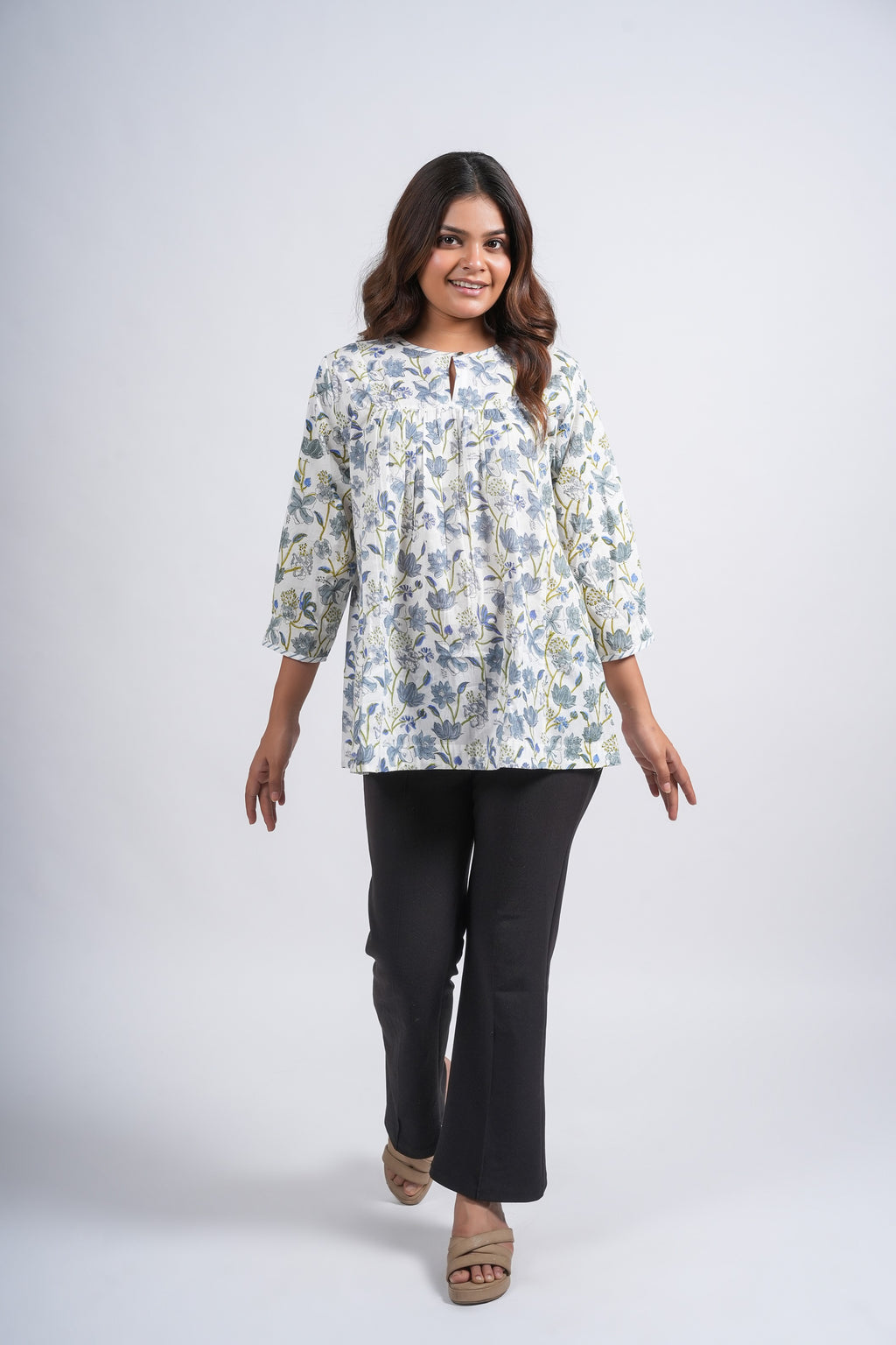 Block Printed Cotton Short Top