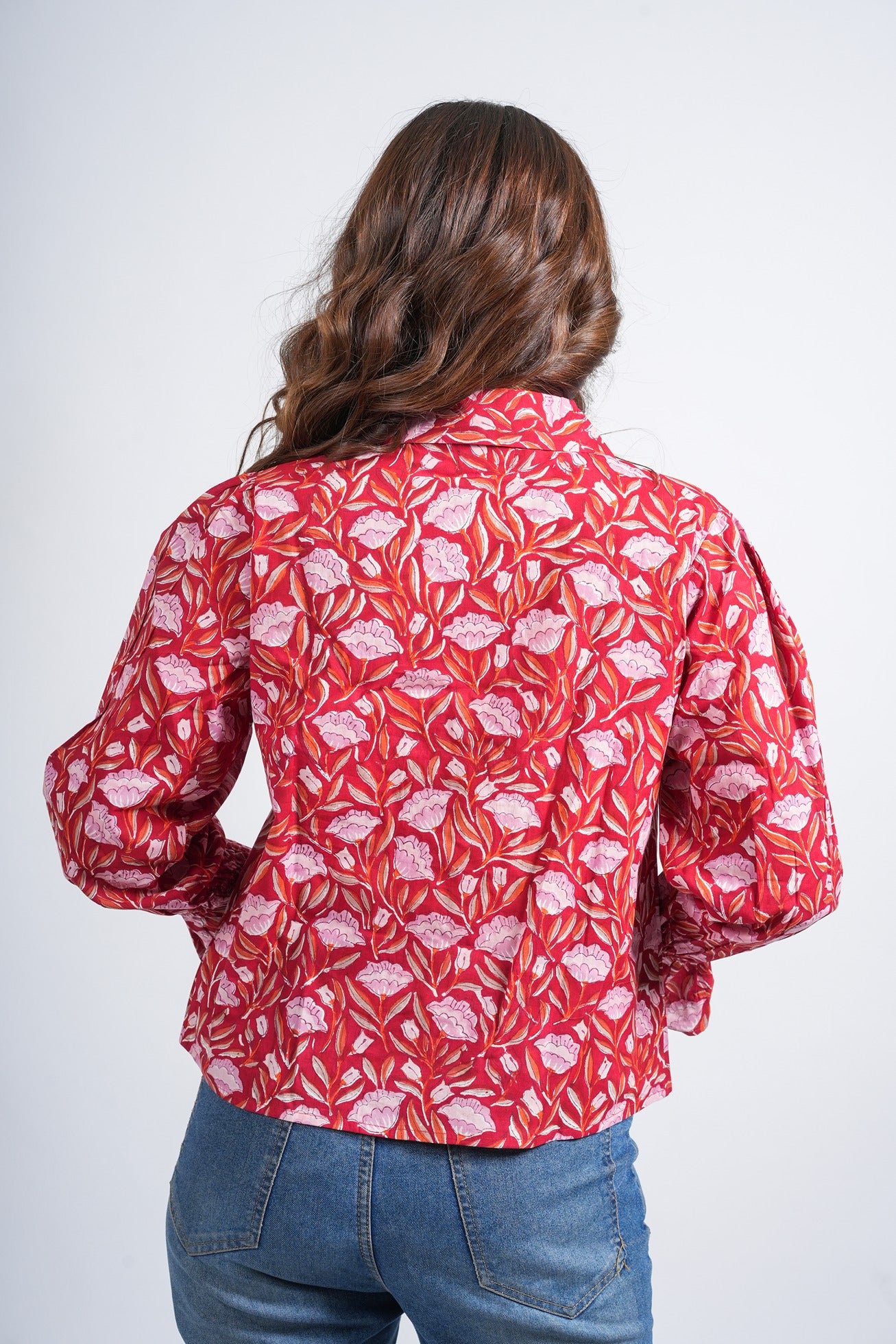 Ruby Leaf Block Printed Short Top