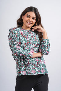 Block Printed Cotton Short Top