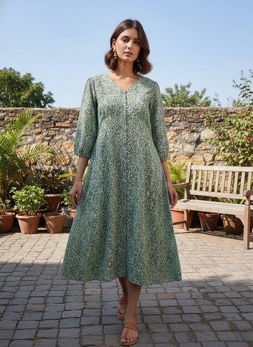 Dewleaf Chanderi Dress