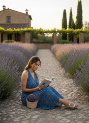 Azure Whirl Satin Dress