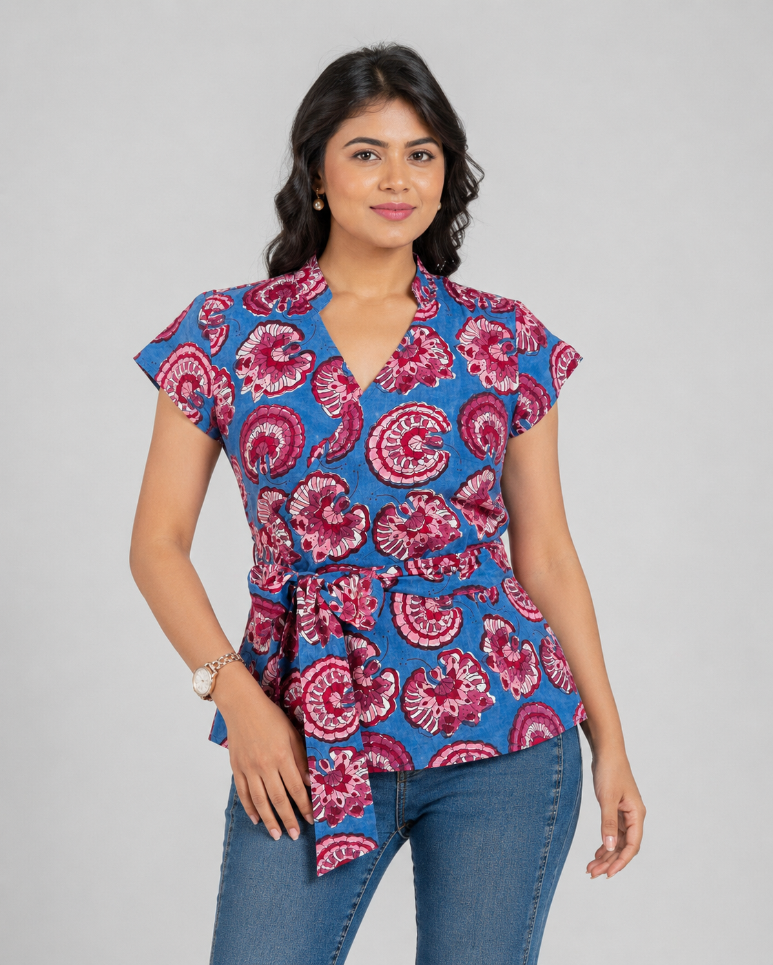 Berry Bloom Wrap Cotton Top