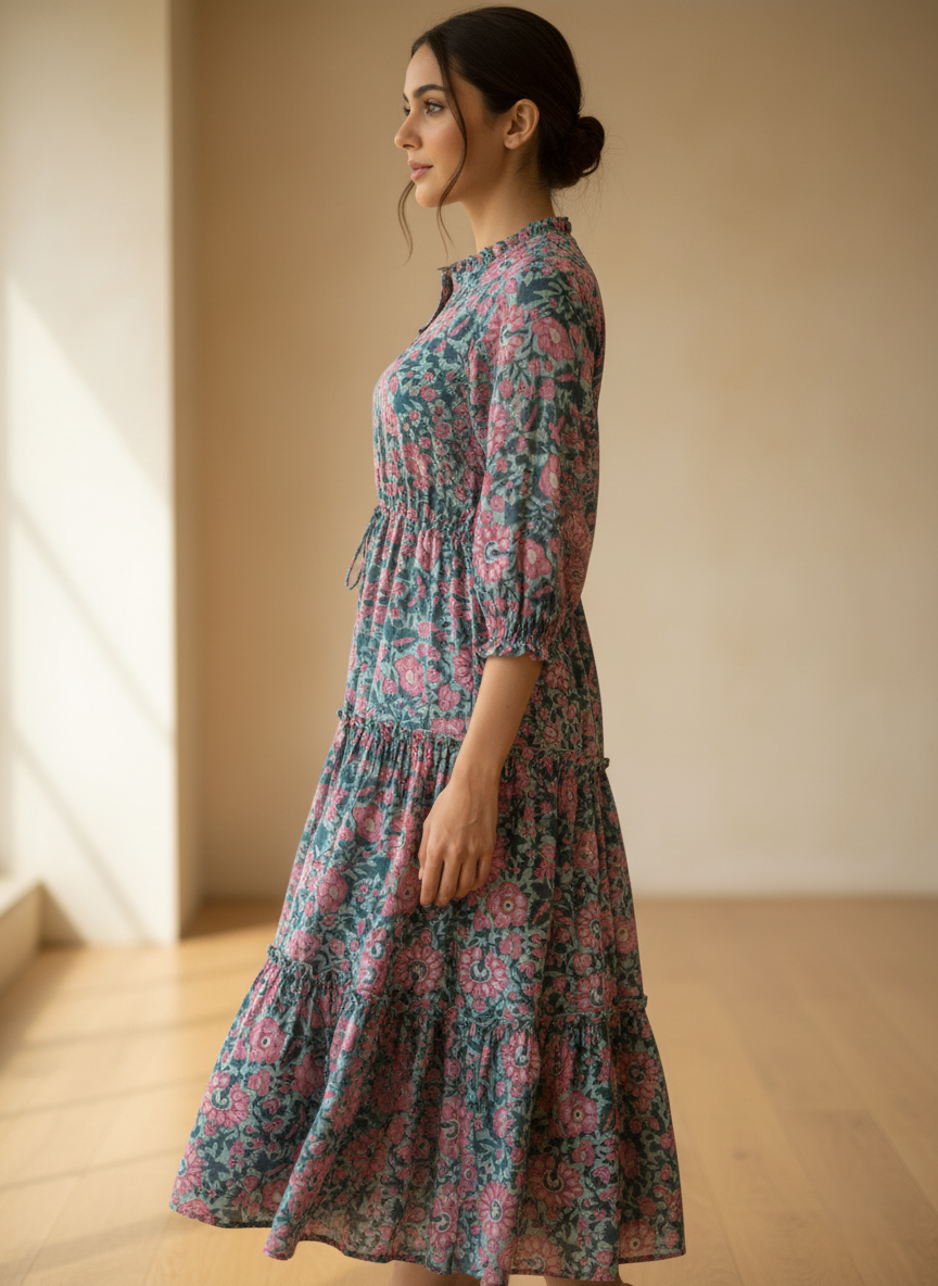 Anya Cotton Printed Dress