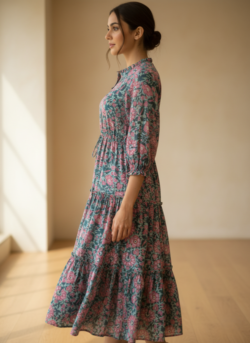 Anya Cotton Printed Dress