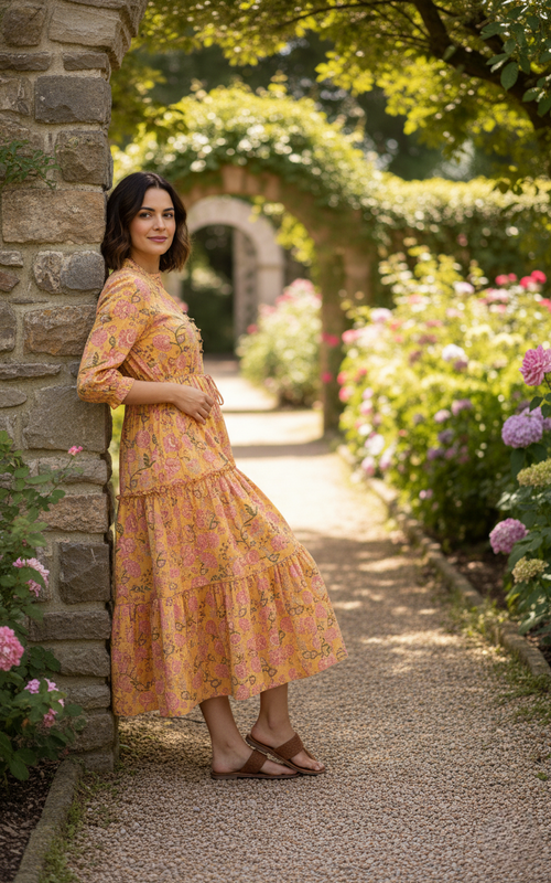 Petal Reverie Cotton Dress