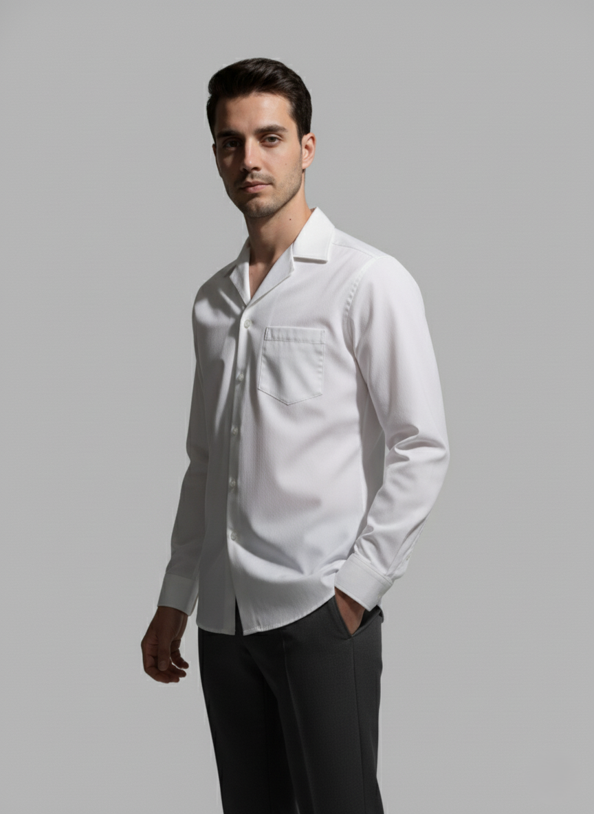 Cotton Poplin Full Sleeve White Shirt