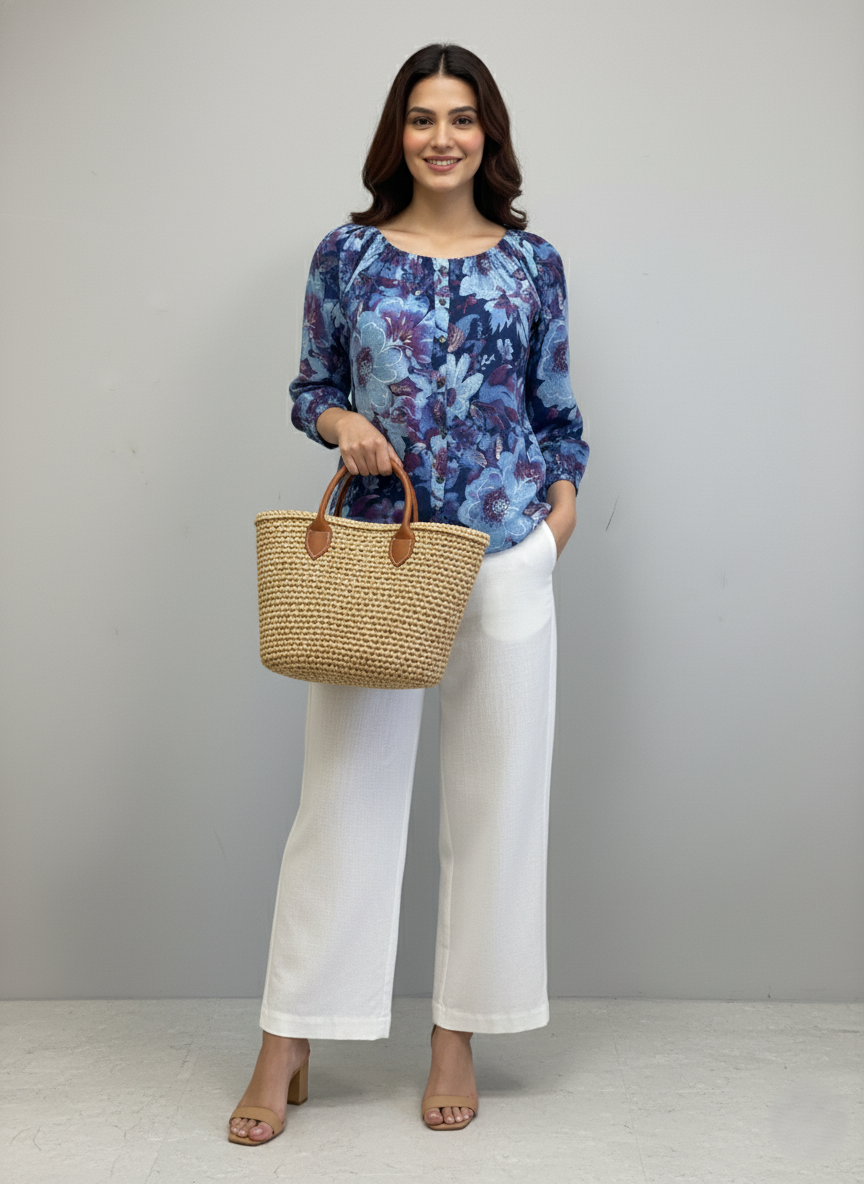 Block Printed Cotton Short Kurti