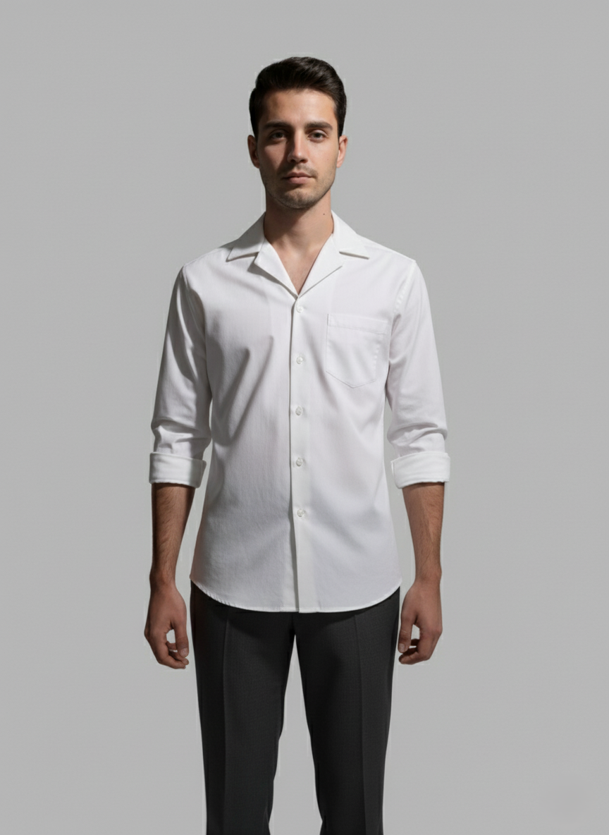 Cotton Poplin Full Sleeve White Shirt