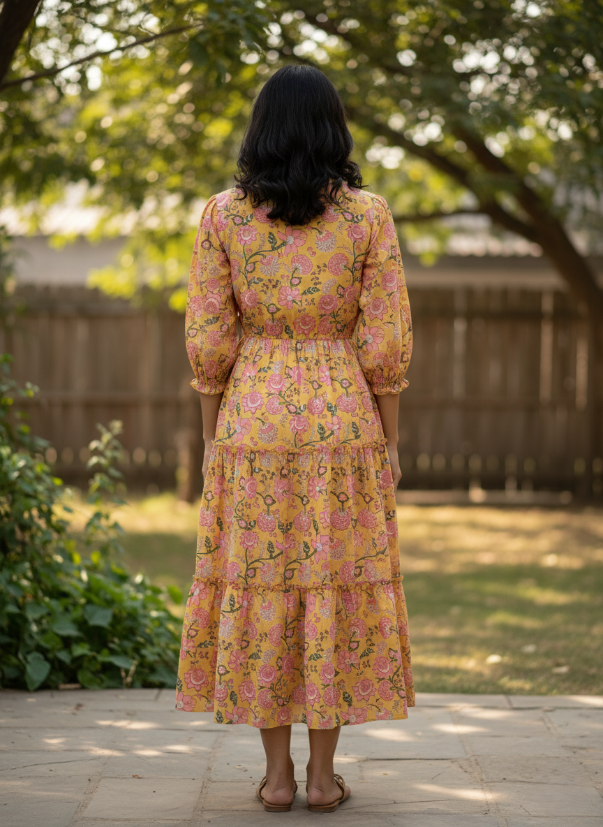 Petal Reverie Cotton Dress