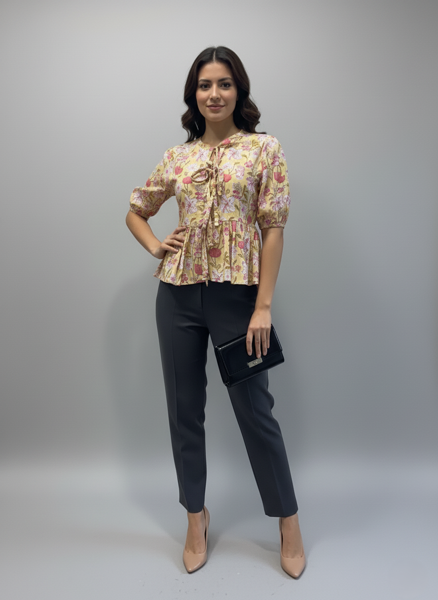 Block Printed Cotton Short Top