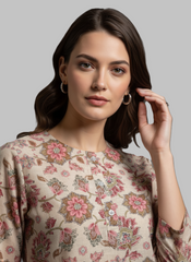 Rosy Meadow Cotton Kurti
