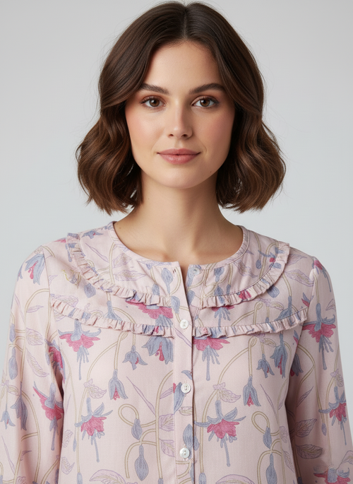 Petal Pixie Chanderi Silk Short Top