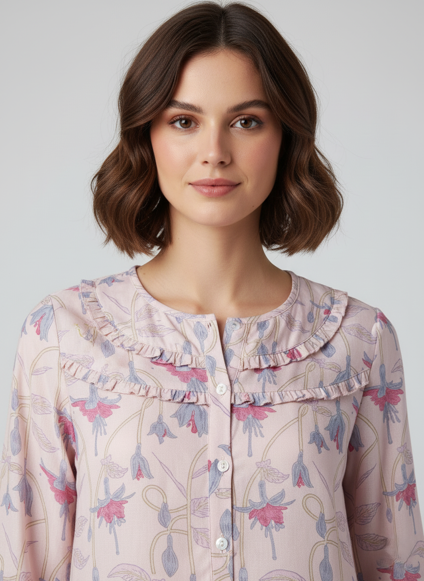 Petal Pixie Chanderi Silk Short Top