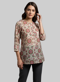 Block Printed Cotton Short Kurti