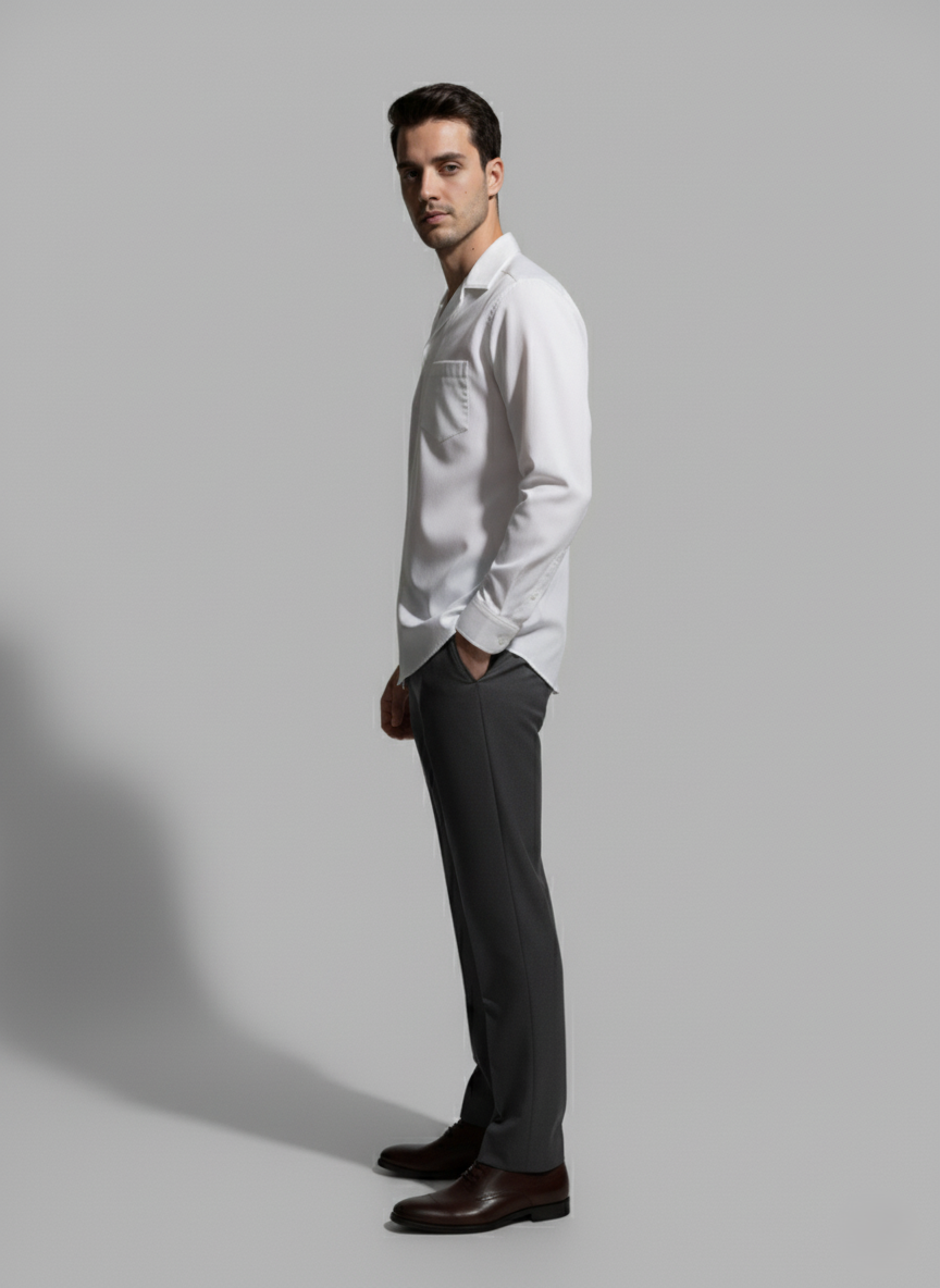 Cotton Poplin Full Sleeve White Shirt