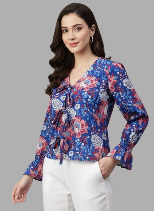 Women’s Cotton Block Printed Short Top