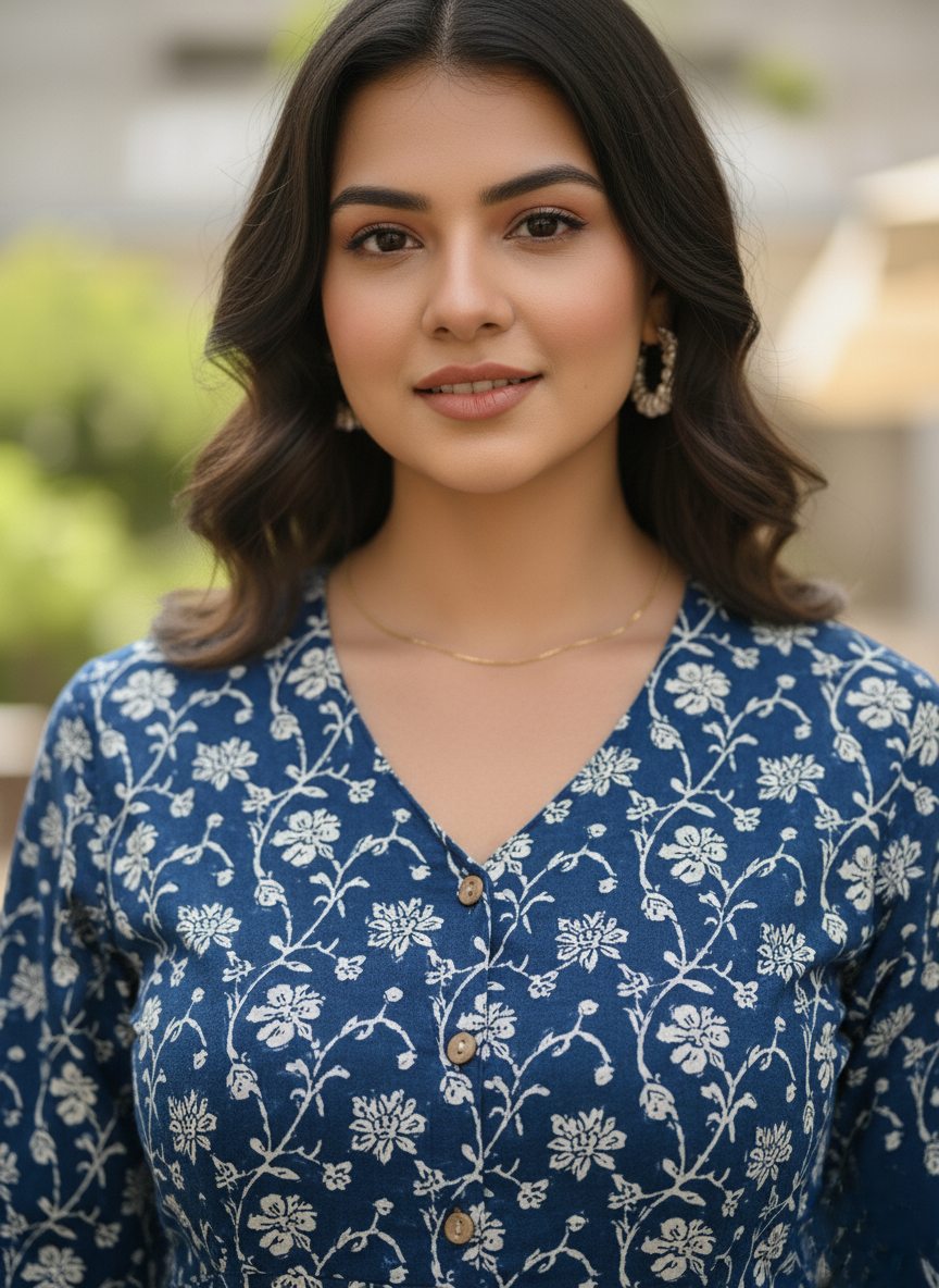 Blue Mirage Cotton Dress