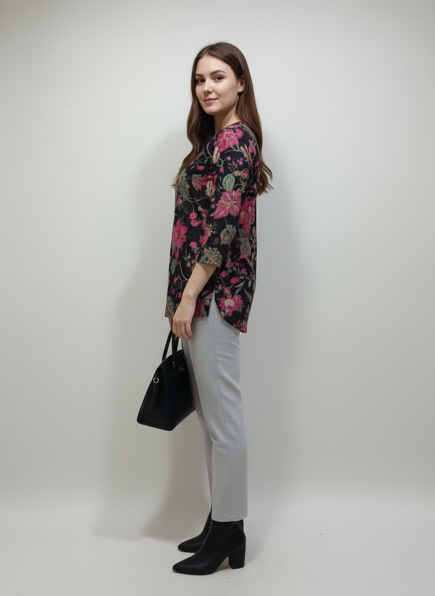 Noir Petal Short Kurti