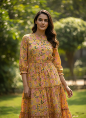 Petal Reverie Cotton Dress
