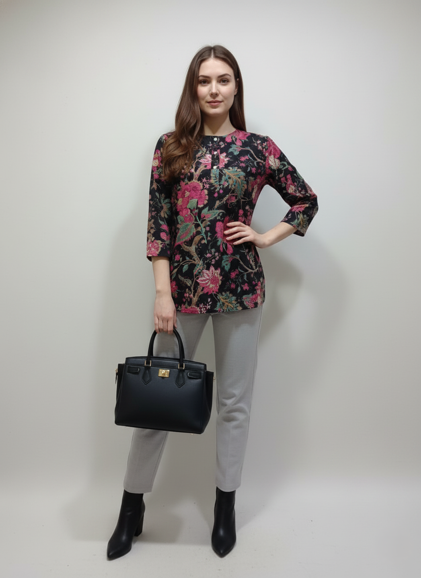 Block Printed Cotton Short Kurti