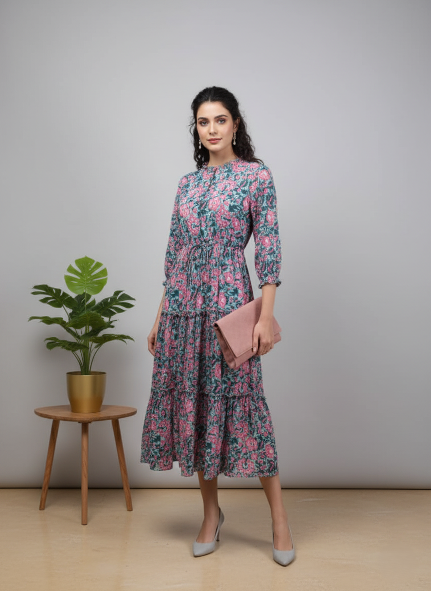 Anya Cotton Printed Dress