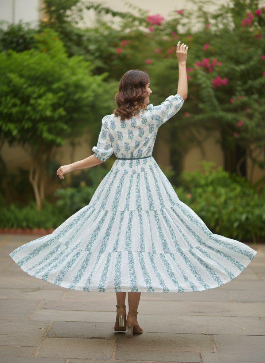 Tranquil Flora Cotton Dress