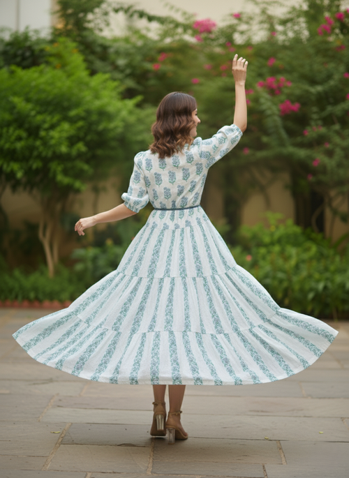Tranquil Flora Cotton Dress