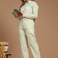 Sunshine Buta Bliss: White Yellow Printed Co-ord Set