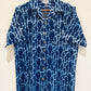 NATURAL INDIGO COTTON DABU PRINTED HALF SLEEVE SHIRT