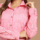 'Most Loved' Pink Stripe Printed Co-Ord Set - Pre Order