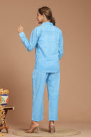 Blue Gingham Printed Co-ord Set