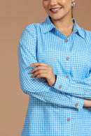 Blue Gingham Printed Co-ord Set