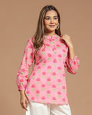 Block Printed Cotton Short Kurti