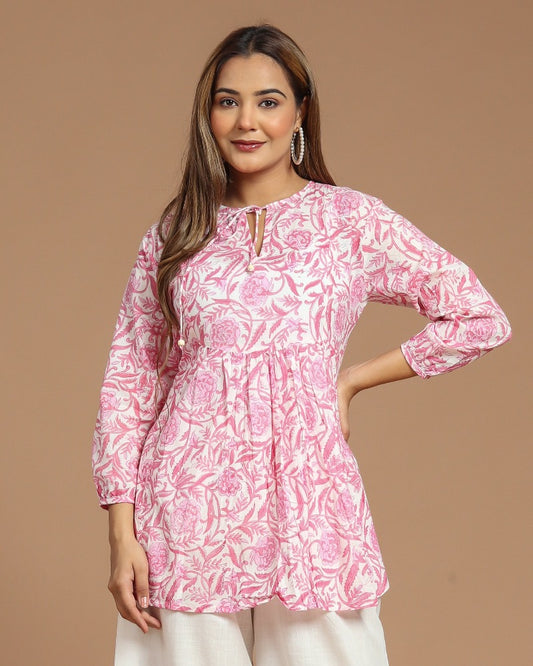 Block Printed Cotton Short Top