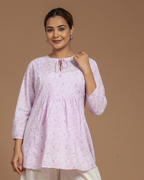 Block Printed Cotton Short Top